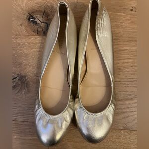 J crew Italian leather ballet flats. Size 8.5. Gold